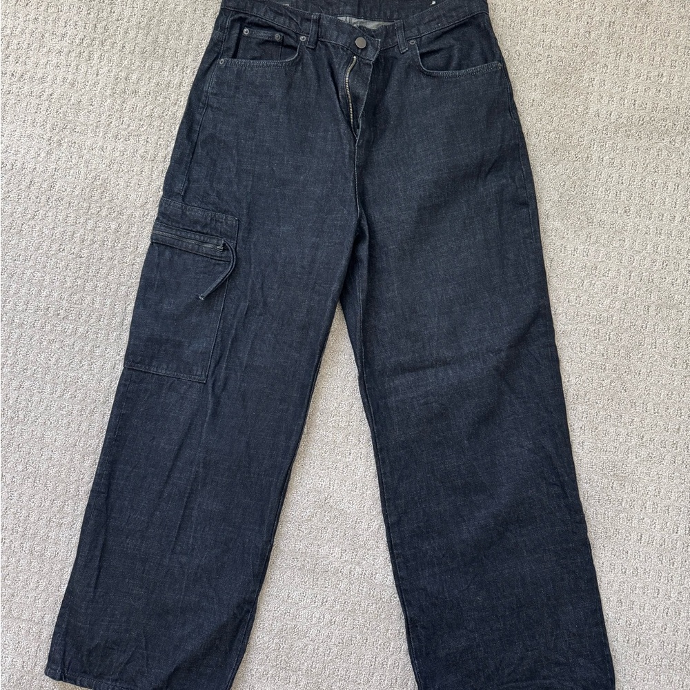 Zara Men's Dark Denim Relaxed Jeans